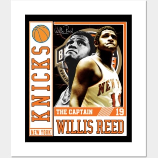 Willis Reed The Captain Basketball Legend Signature Vintage Retro 80s 90s Bootleg Rap Style Posters and Art